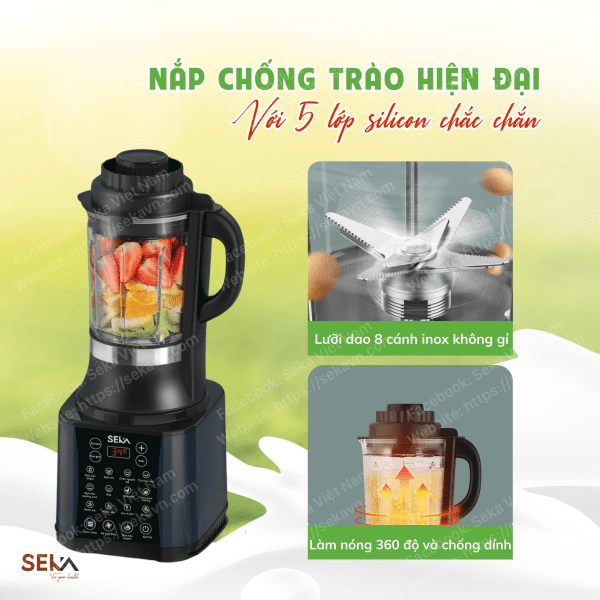 Máy làm sữa hạt đa năng SEKA E400 - 1.7 lít - 14 chế độ - Hình ảnh 3