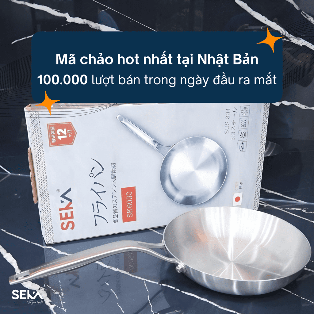 Đồ gia dụng Seka Chảo Inox đáy từ nông lòng