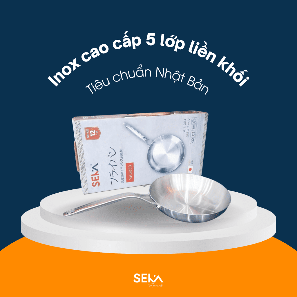 Đồ gia dụng Seka Chảo Inox đáy từ nông lòng