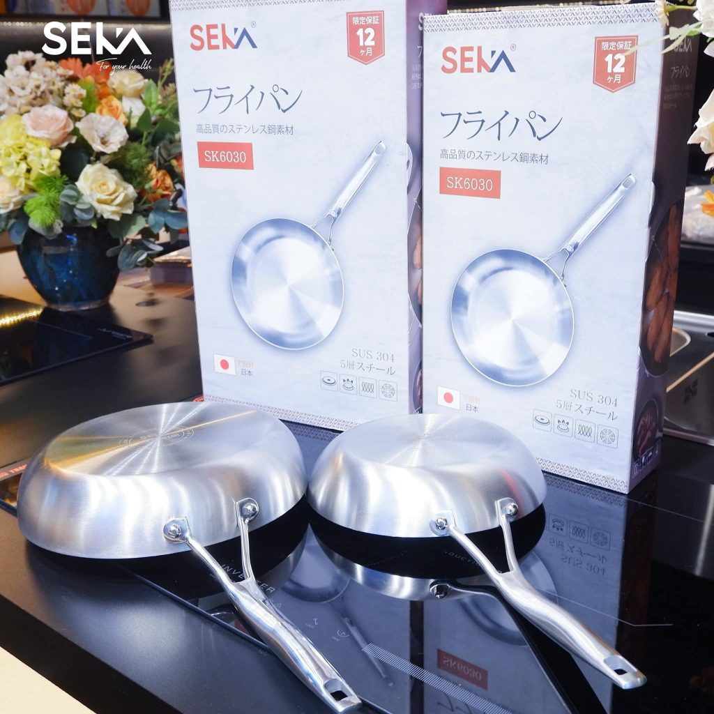 Đồ gia dụng Seka Chảo Inox đáy từ nông lòng