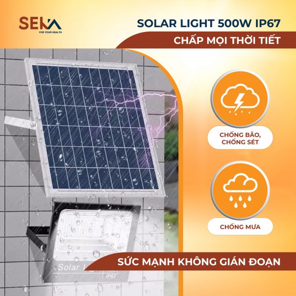 Đèn Năng Lượng Mặt Trời 500W IP67 - Hình ảnh 3