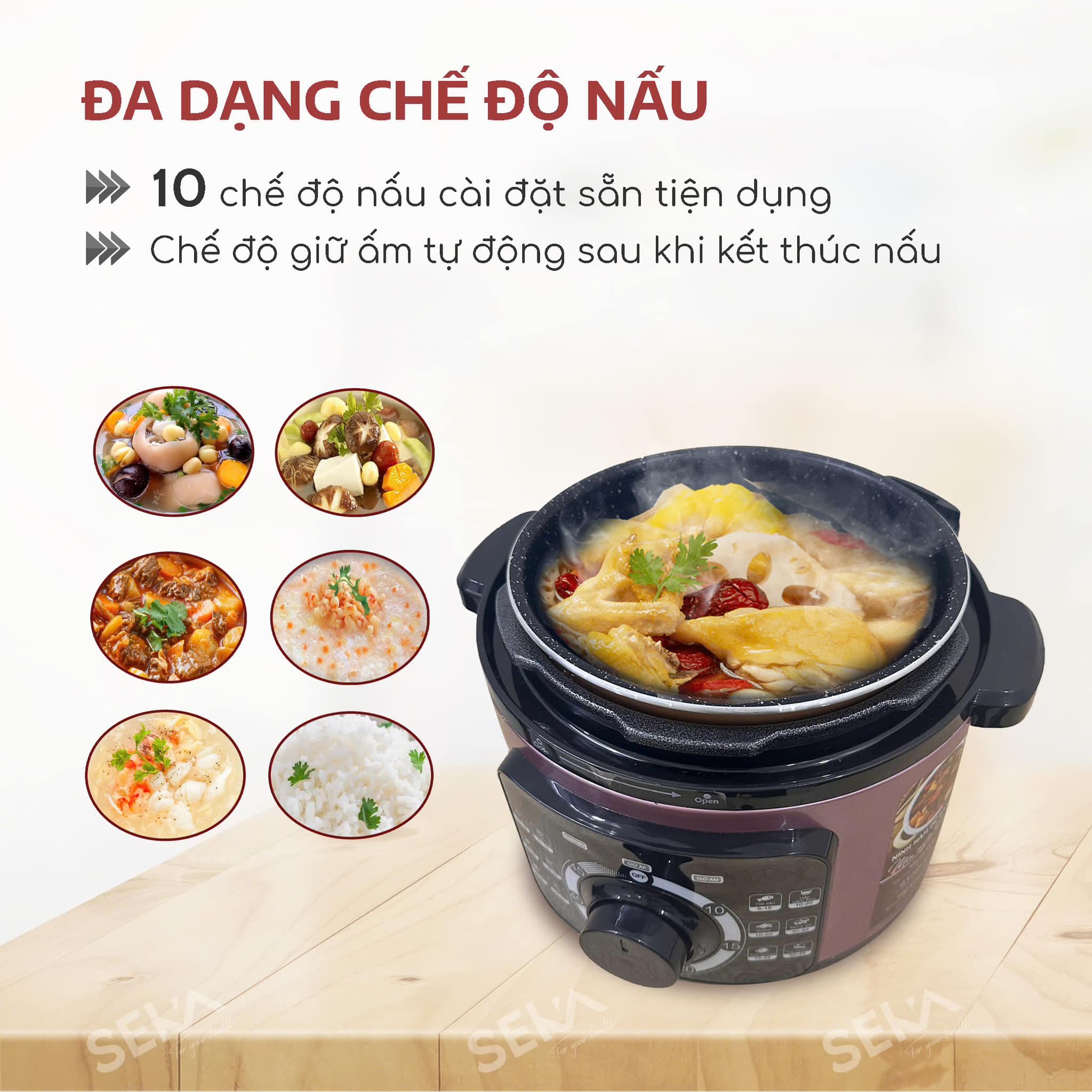 Đồ gia dụng Seka Nồi Áp Suất Điện Đa Năng SK5858 - Ảnh 7