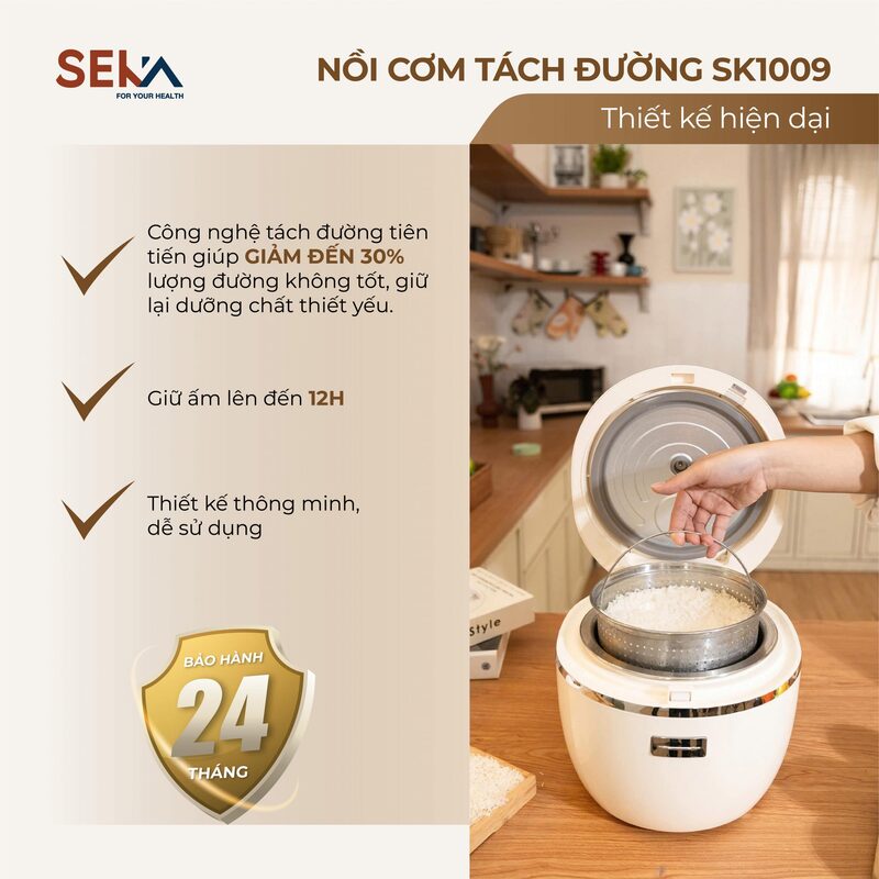 nồi cơm tách đường