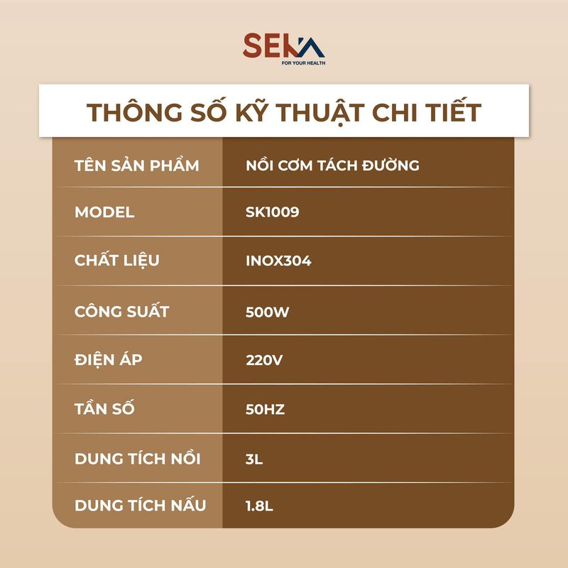 nồi cơm tách đường