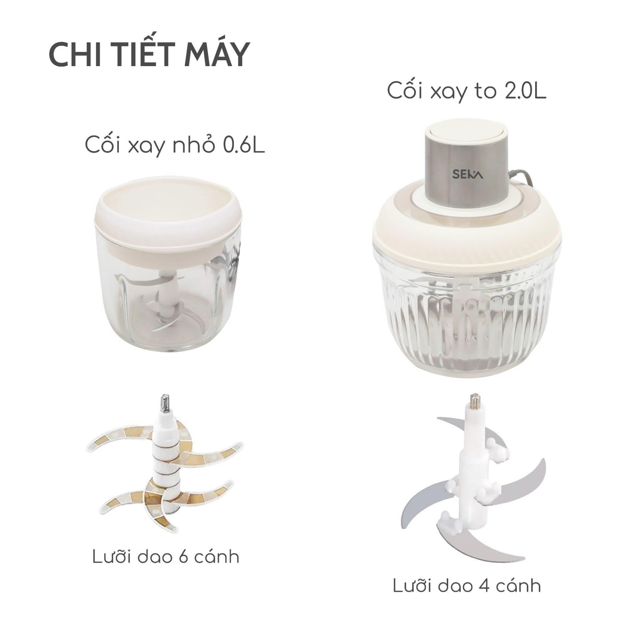 máy xay thịt đa năng 2 cối thủy tinh