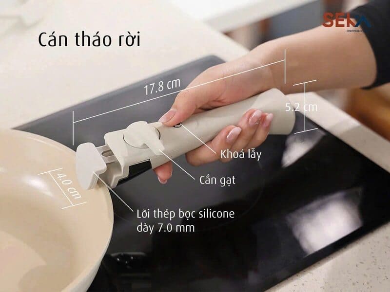 tay cầm chảo chống dính