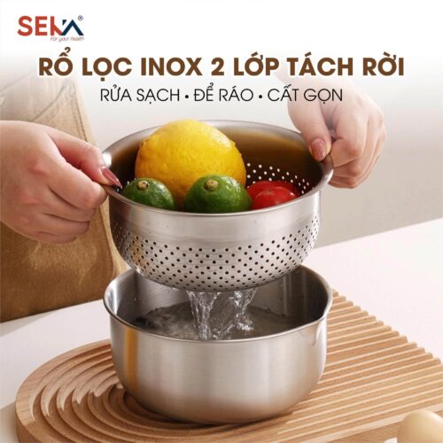 Thố & Rổ Inox 2 in 1